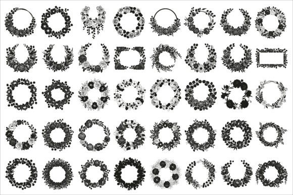 Download Elegant Floral Wreath Silhouette Design - Floral Collection