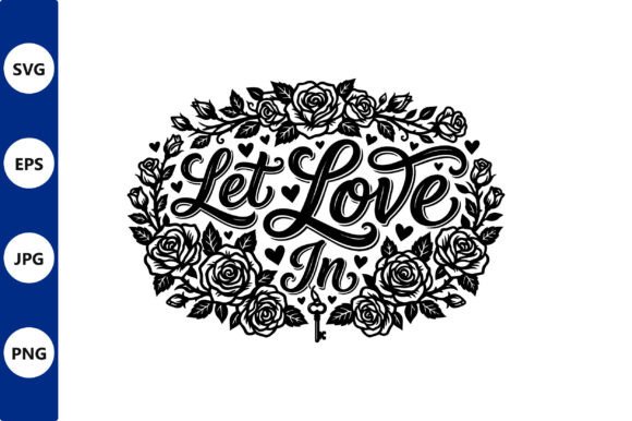 Download Let Love in Floral Rose Wreath Design - Floral Collection