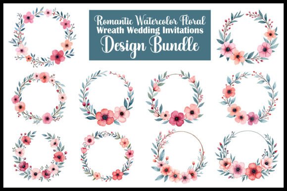 Download Romantic Watercolor Floral Wreath Bundle - Floral Collection