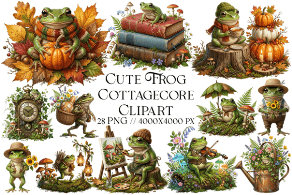 Download Cute Frog Cottagecore Clipart - Cute frog Collection
