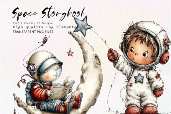 Download Cute Space Storybook PNG Clipart - Premium Resources