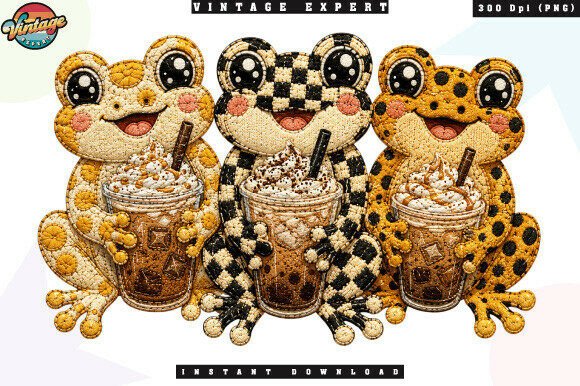Download Cute Frog Iced Coffee Friends PNG - Cute frog Collection