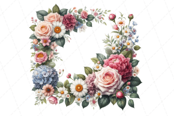 Download Beautiful Floral Watercolor Frame - Floral Collection