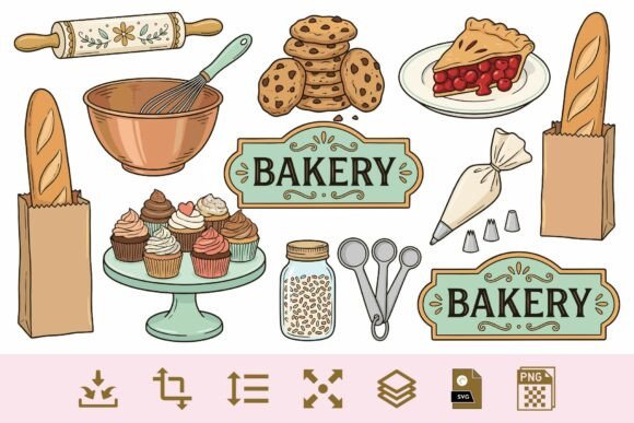 Download Bakery Clipart PNG &amp; SVG Bundle – Baking - Premium Resources