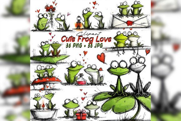 Download Cute Frog Clipart for Valentine's Day - Cute frog Collection