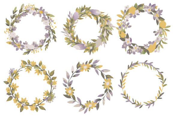 Download Watercolor Wreath Floral Frame with Circ - Floral Collection