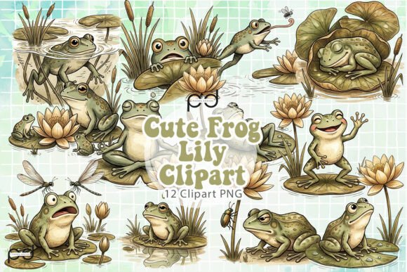 Download Cute Frog Lily Clipart Graphics - Cute frog Collection