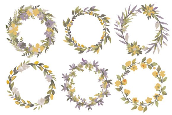 Download Watercolor Wreath Floral Frame with Circ - Floral Collection