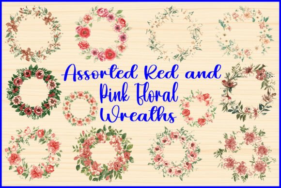 Download Assorted Red and Pink Floral Wreaths - Floral Collection