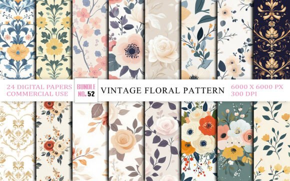 Download Vintage Floral Seamless Pattern Digital - Floral Collection