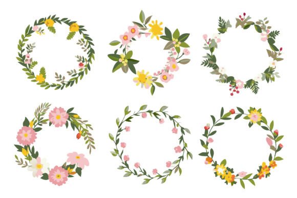 Download Watercolor Wreath Floral Frame with Circ - Floral Collection