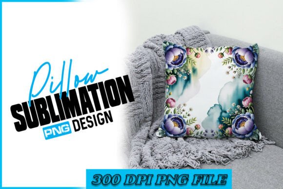Download Floral Watercolor Pillow Sublimation PNG - Floral Collection