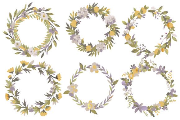 Download Watercolor Wreath Floral Frame with Circ - Floral Collection