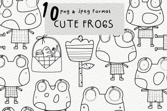 Download Cute Frog Digital Stamps - Cute frog Collection