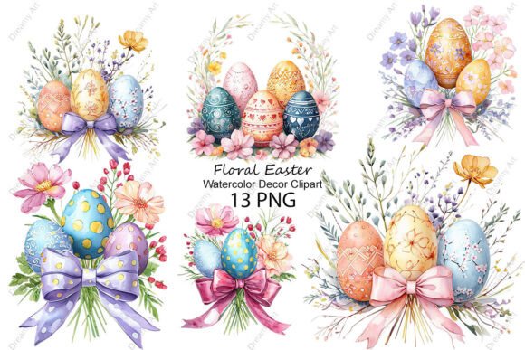 Download Watercolor Floral Easter Decor Clipart - Floral Collection