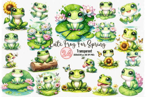 Download Cute Frog for Spring Clipart - Cute frog Collection