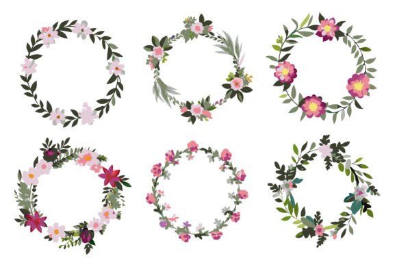 Download Watercolor Wreath Floral Frame with Circ - Floral Collection