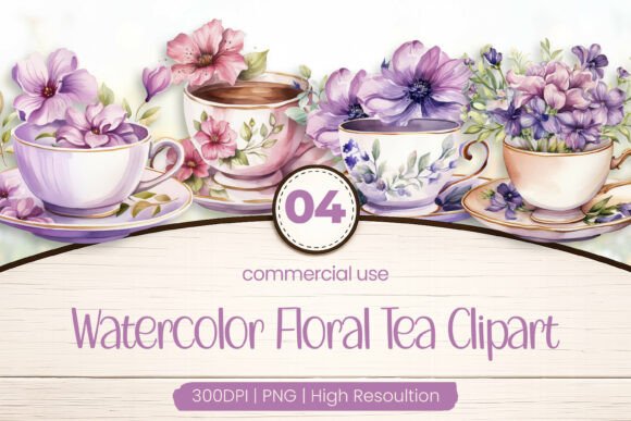 Download Floral Tea Clipart PNG - Floral Collection