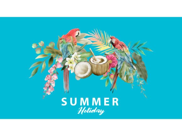 Download Tropical Background Floral Watercolor - Floral Collection