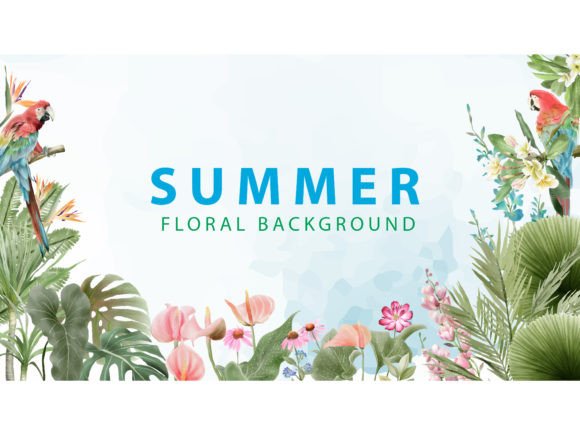 Download Tropical Background Floral Watercolor - Floral Collection