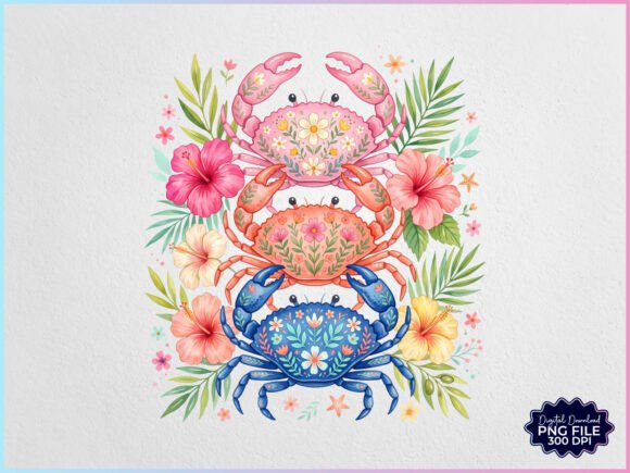 Download Floral Crab Coastal Summer Beach PNG - Floral Collection