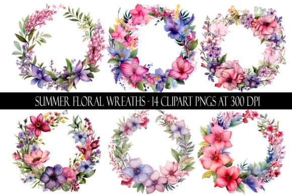 Download Summer Floral Wreath Clipart - Floral Collection
