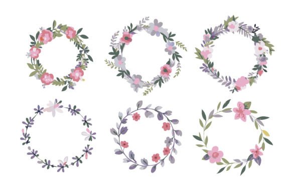Download Watercolor Wreath Floral Frame with Circ - Floral Collection