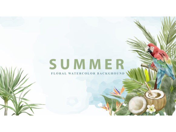 Download Tropical Background Floral Watercolor - Floral Collection
