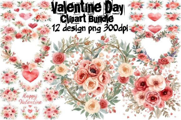 Download Valentine Floral Clipart Bundle | Rose - Floral Collection