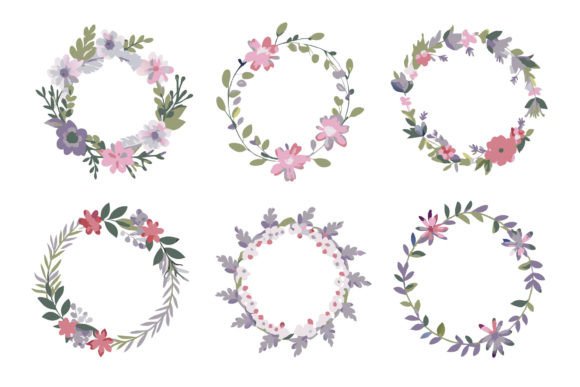 Download Watercolor Wreath Floral Frame with Circ - Floral Collection