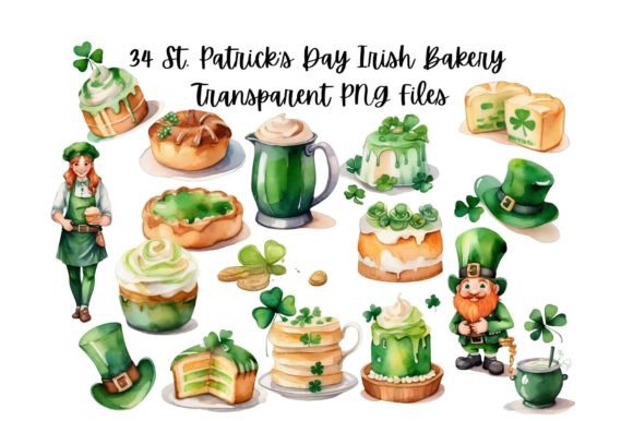Download 34 Saint Patrick's Day Bakery Clip Art - Premium Bundle